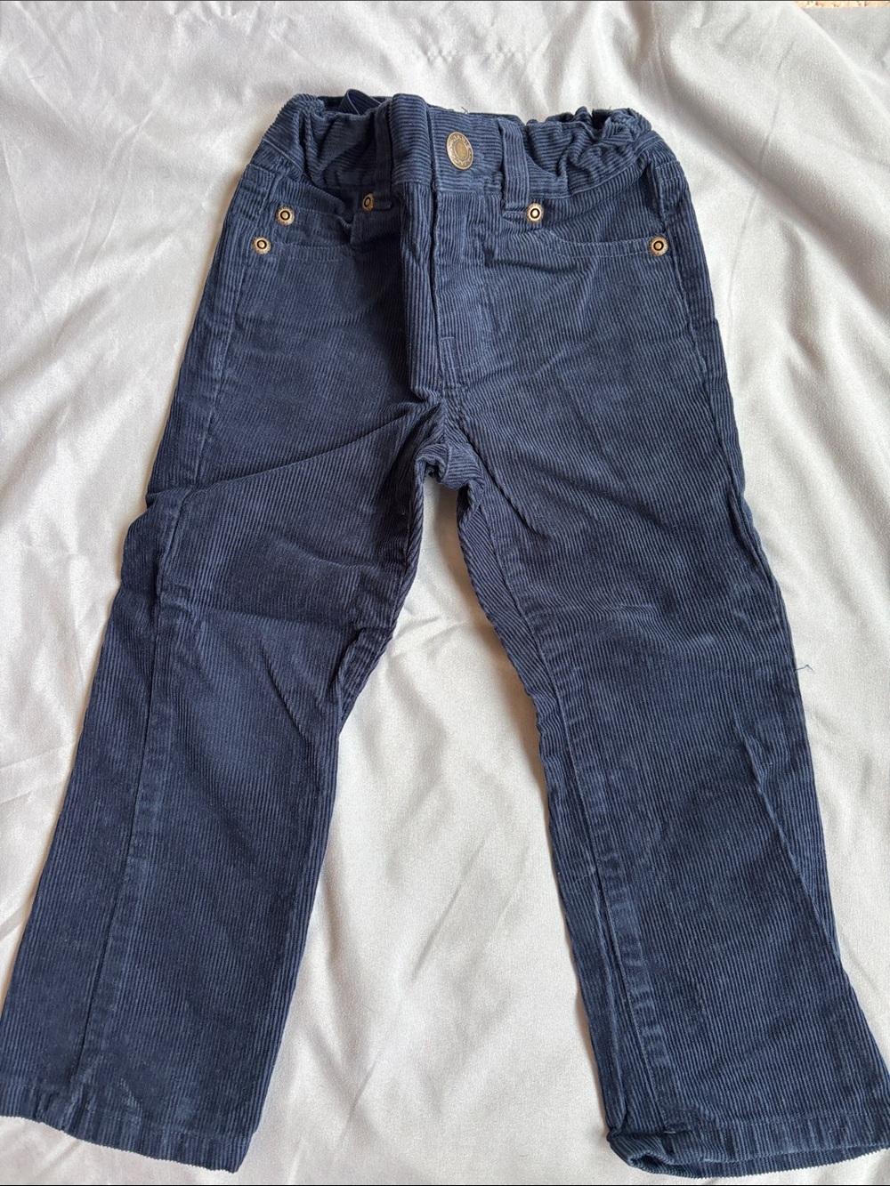 Janie and Jack Dark Blue Corduroy Pull-On Pants